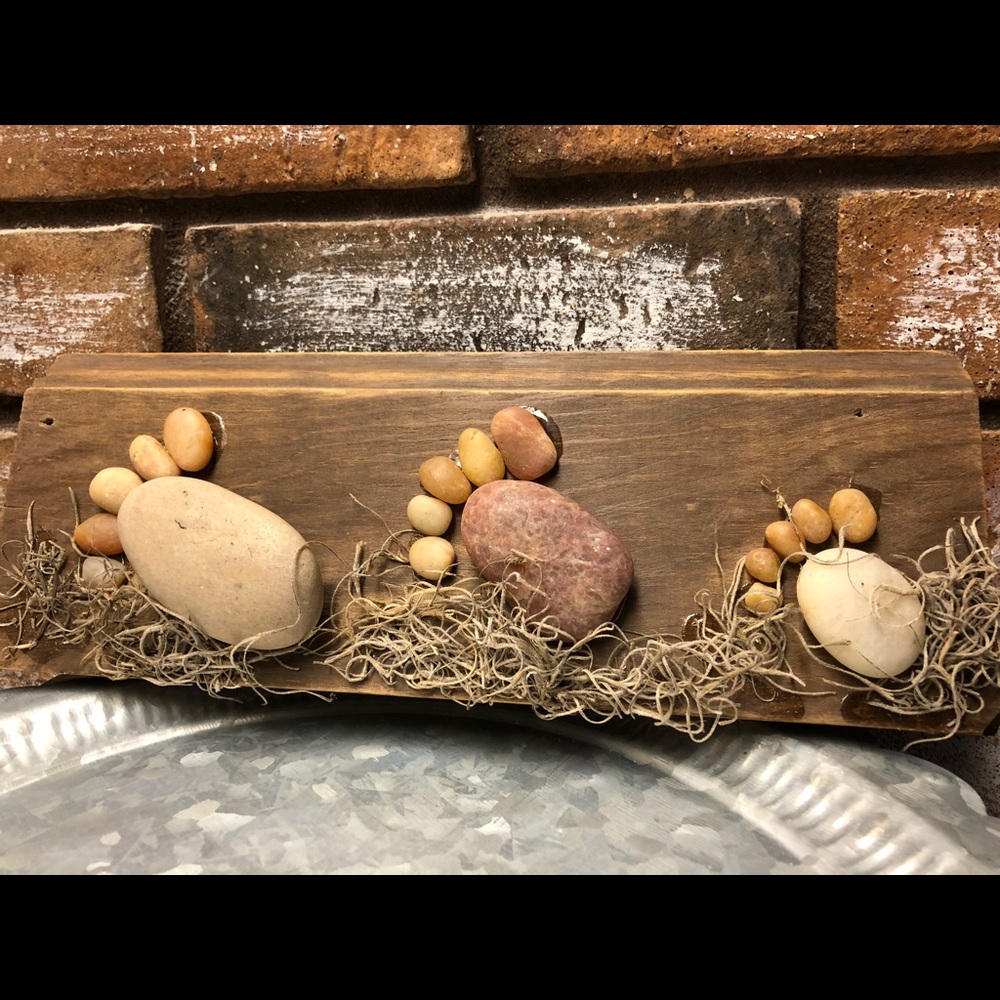 Handcrafted Pebble Art “Footprints “